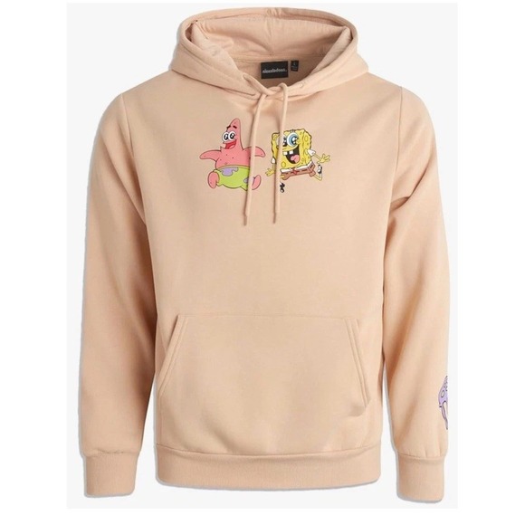 Nickelodeon Spongebob Squarepants Soft Fleece Pullover Graphic Hoodie Mens S NWT